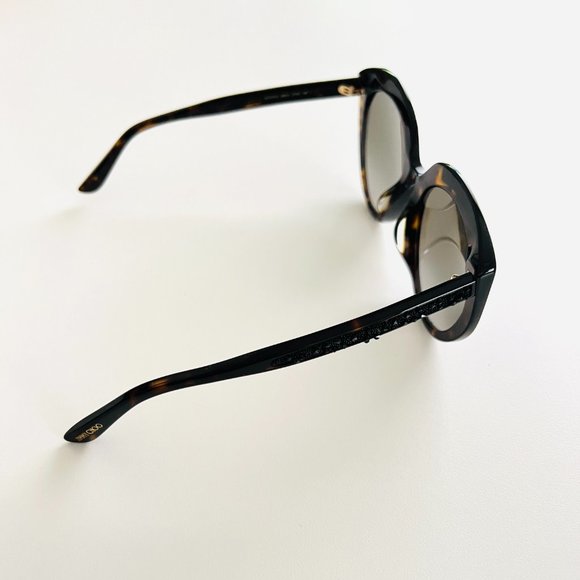 0110 EXCELLENT USED CONDITION JIMMY CHOO SUNGLASSES  TORTOISE SHELL CAT EYE - Picture 6 of 12